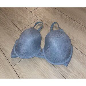 Natori 136059 Jacquard Contour T-Shirt Bra Lined Underwire Womens 34DD Blue